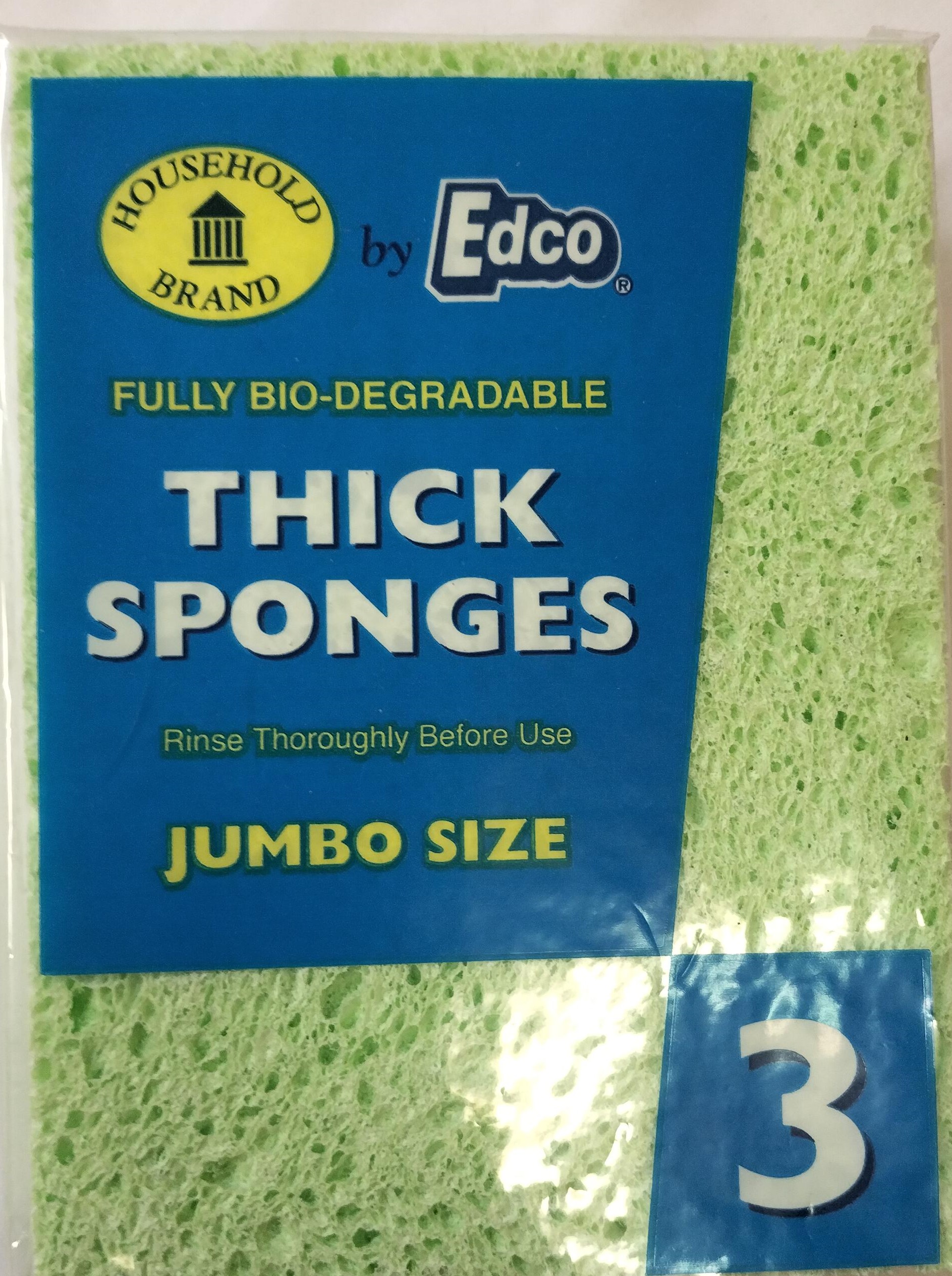Edco Thick Sponges 160x120x13mm Pack of 3 Green